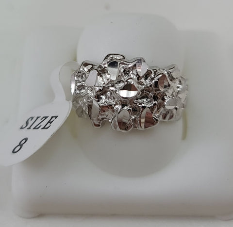 925 STERLING SILVER NUGGET RING SIZE 8